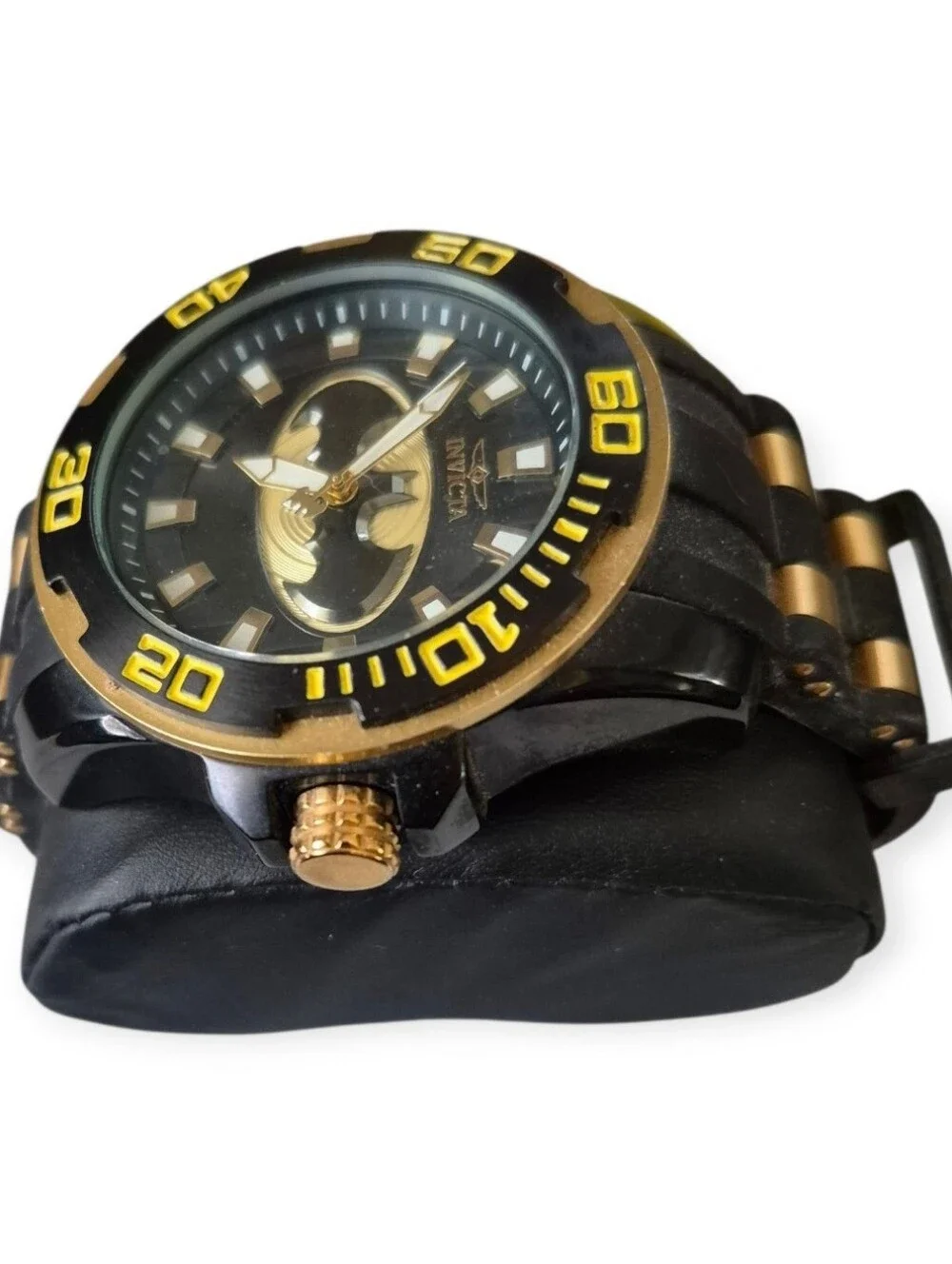 Invicta DC Comics Black and Gold Batman Emblem Sport Watch Limited Edition
